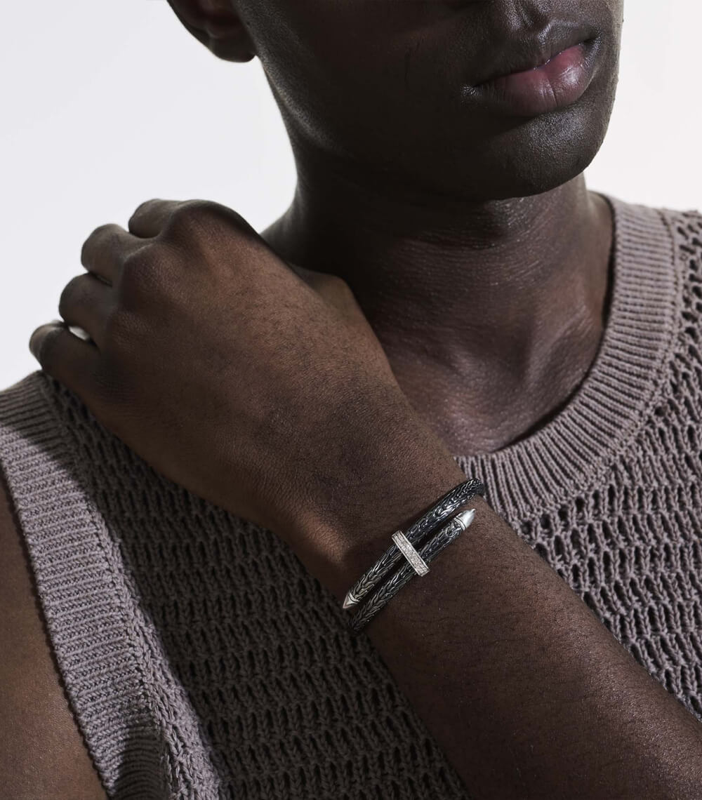 Surf Link Ring, Gold, Diamonds, Wide - Imagen 4